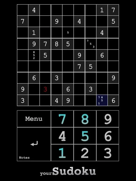 Изображение игры: yourSudoku - Over 10k sudoku