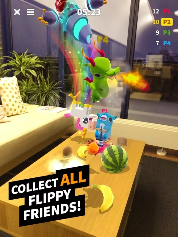 Изображение игры: Flippy Friends Fruit Crush AR