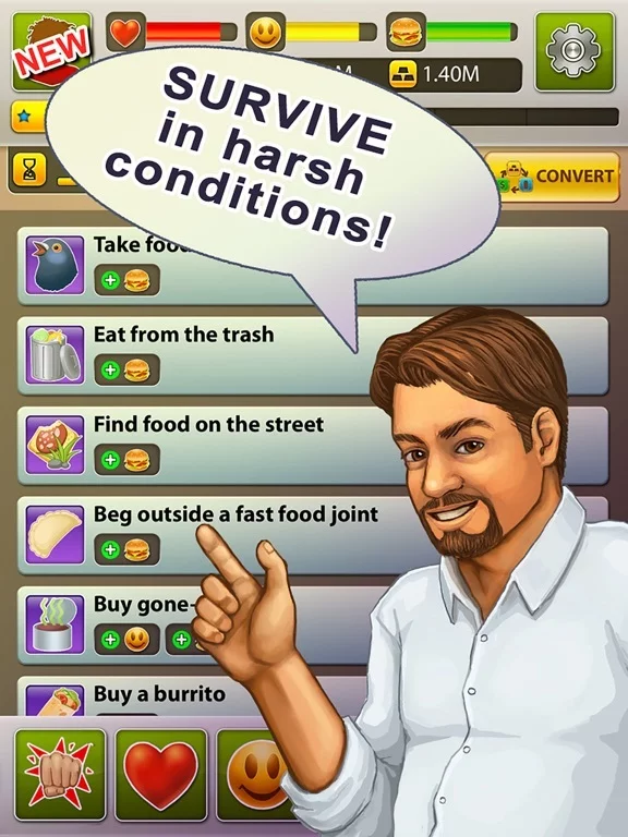 Изображение игры: Hobo World - life simulator