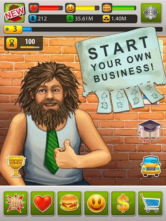 Изображение игры: Hobo World - life simulator
