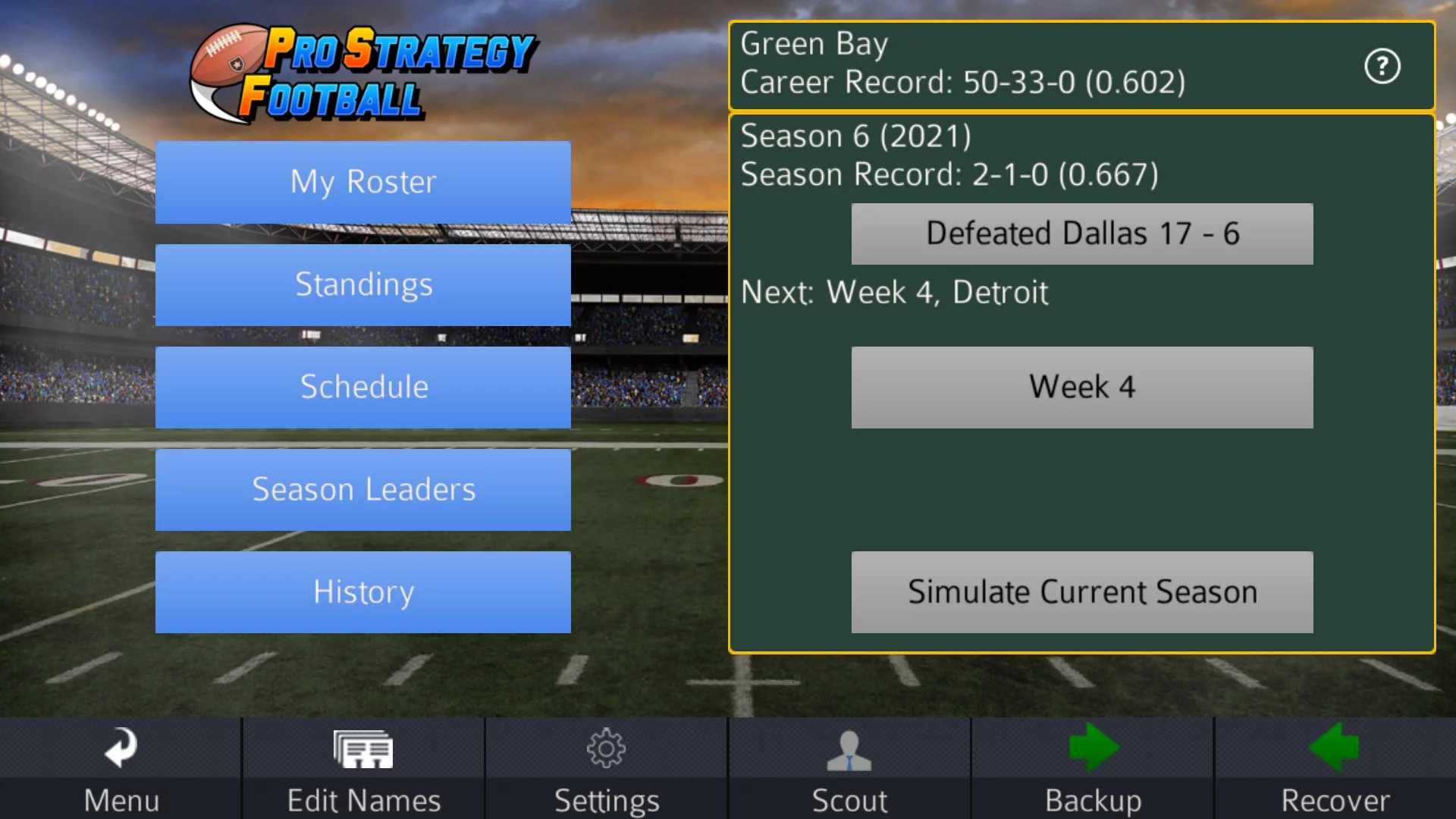 Изображение игры: Pro Strategy Football 2016