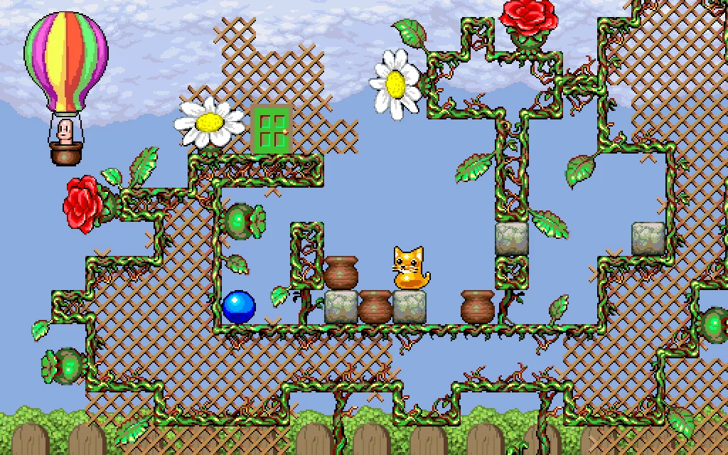 Изображение игры: Kitty Kitty Boing Boing: the Happy Adventure in Puzzle Garden!