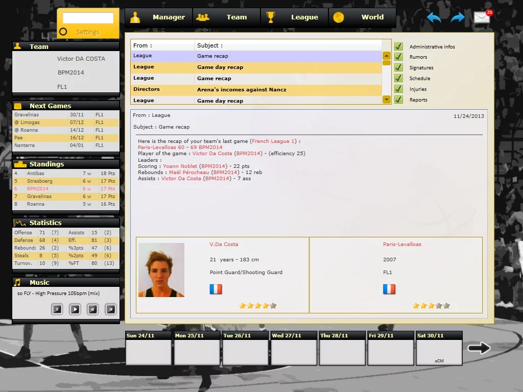 Изображение игры: Basketball Pro Management 2014