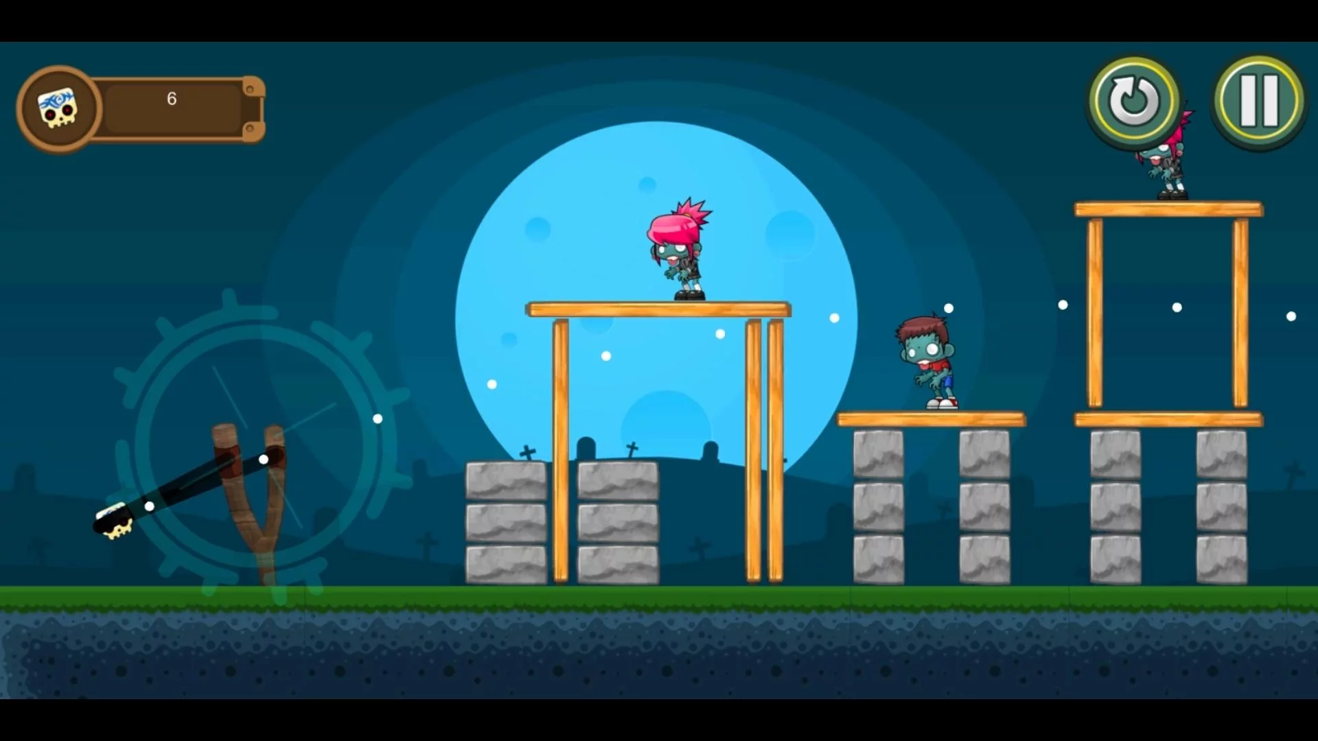 Изображение игры: SlingSkull Zombies: Gravedigger