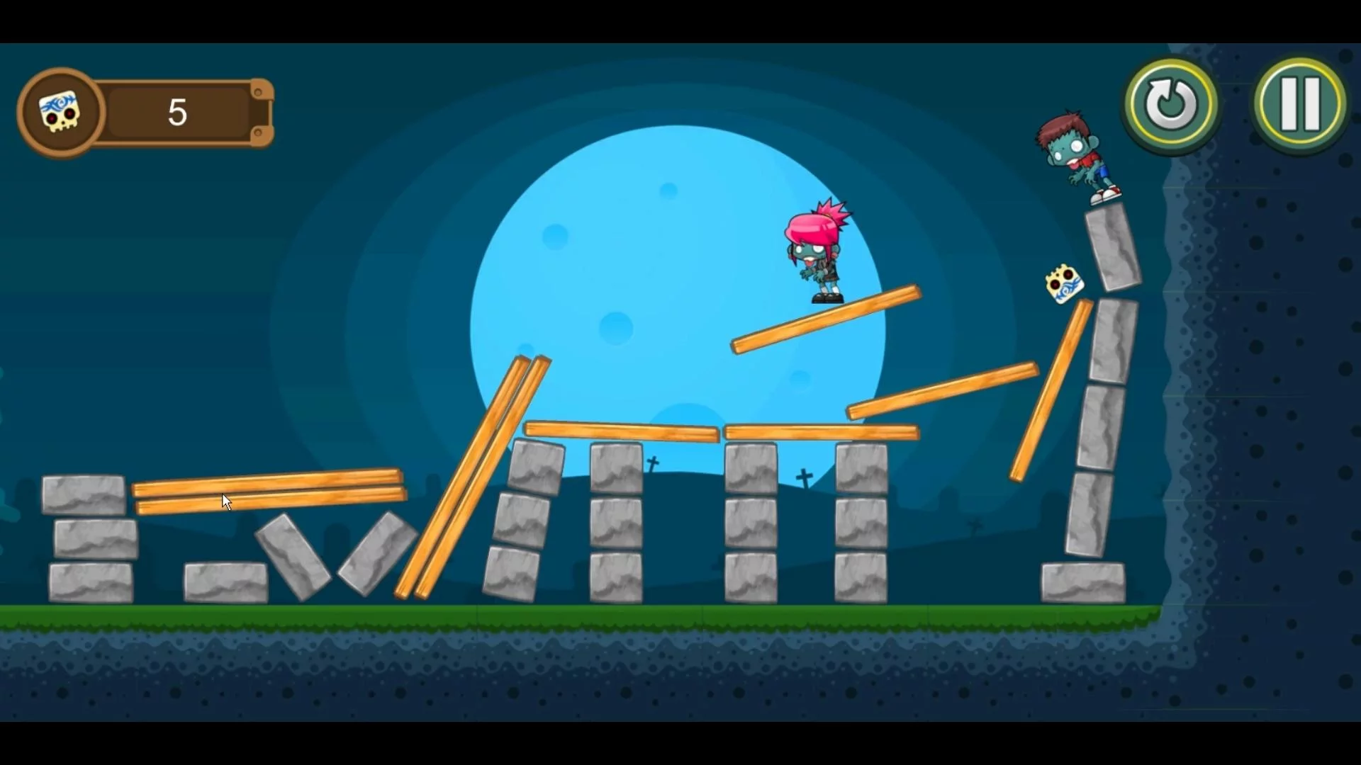Изображение игры: SlingSkull Zombies: Gravedigger