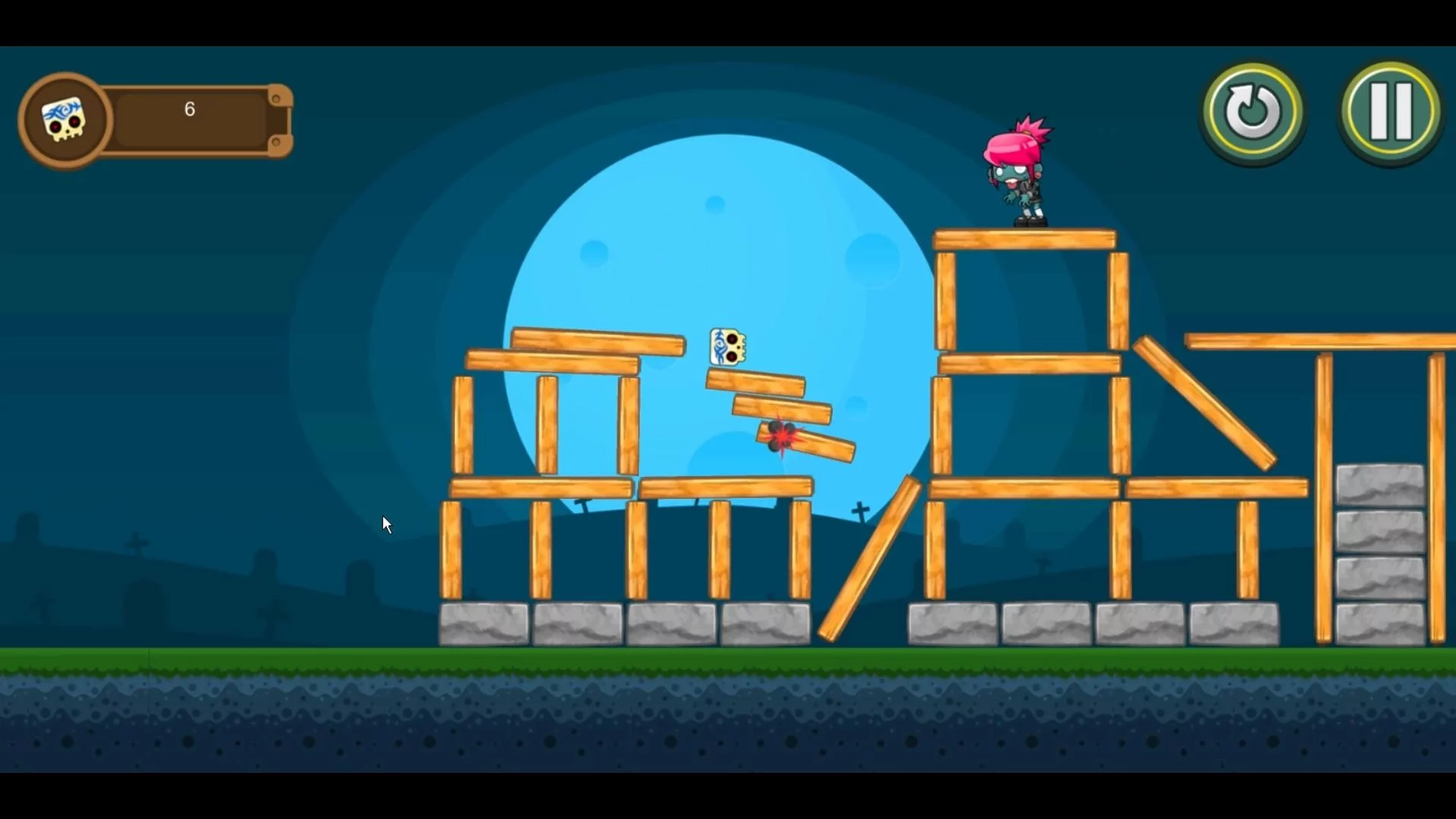 Изображение игры: SlingSkull Zombies: Gravedigger