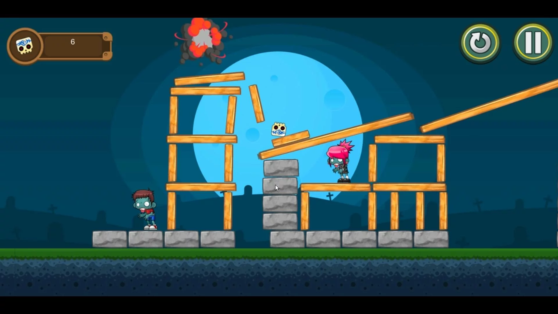 Изображение игры: SlingSkull Zombies: Gravedigger