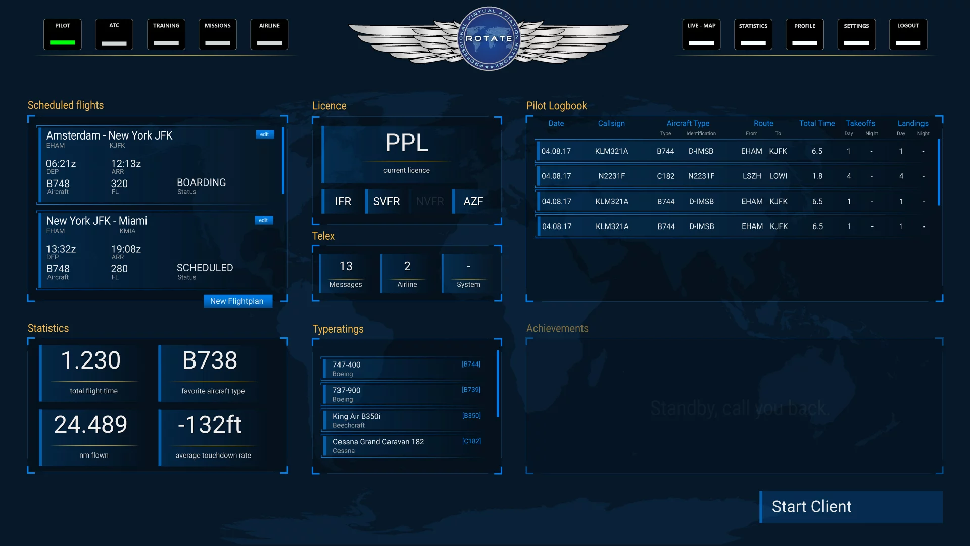 Изображение игры: Rotate – Professional Virtual Aviation Network