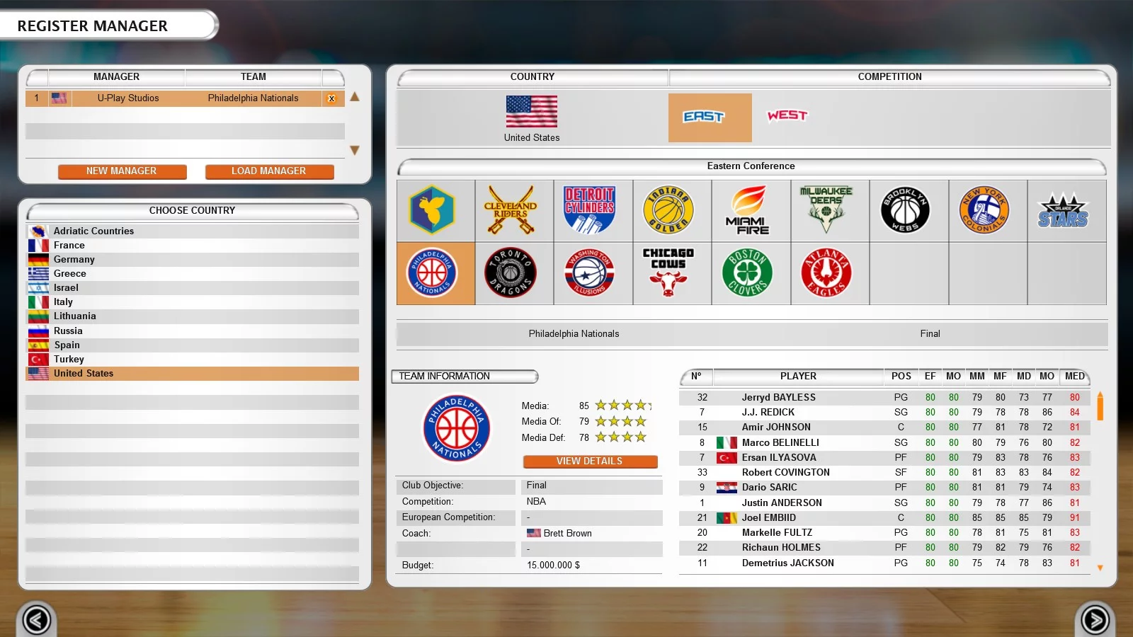 Изображение игры: International Basketball Manager