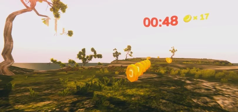 Изображение игры: VR health care (running exercise): VR walking and running along beautiful seabeach and sakura forests