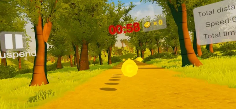 Изображение игры: VR health care (running exercise): VR walking and running along beautiful seabeach and sakura forests