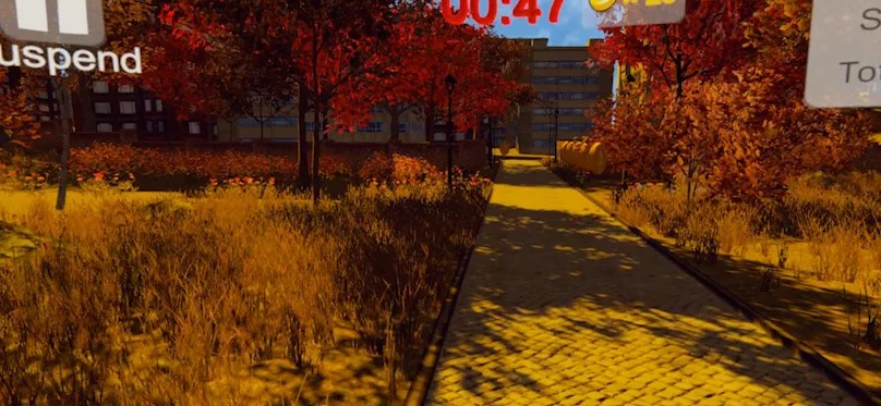 Изображение игры: VR health care (running exercise): VR walking and running along beautiful seabeach and sakura forests