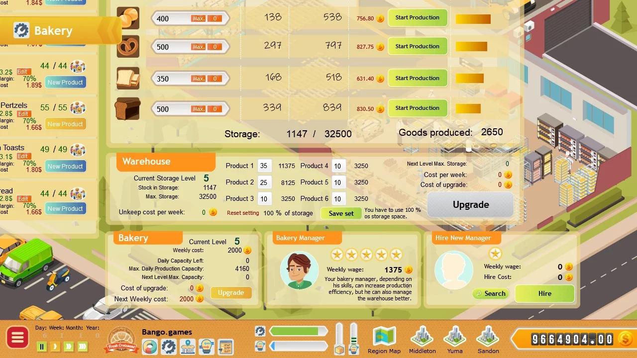 Изображение игры: Bakery Biz Tycoon