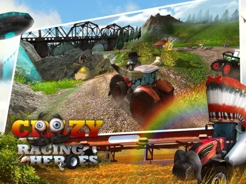 Изображение игры: A Crazy Racing Heroes Free: Fun Tractor Driving Derby 3D