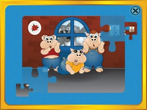 Изображение игры: The 3 little pigs - Cards Match Game - Jigsaw Puzzle - Book (Lite)