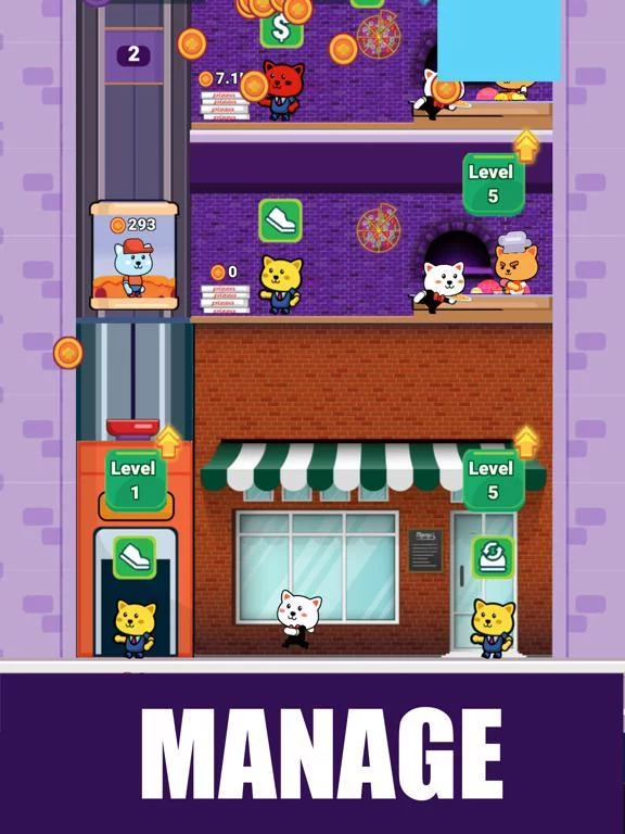 Изображение игры: Cat's Pizzeria Tycoon