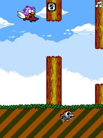 Изображение игры: Skate Bird - The Adventure of a Flappy Tiny Bird