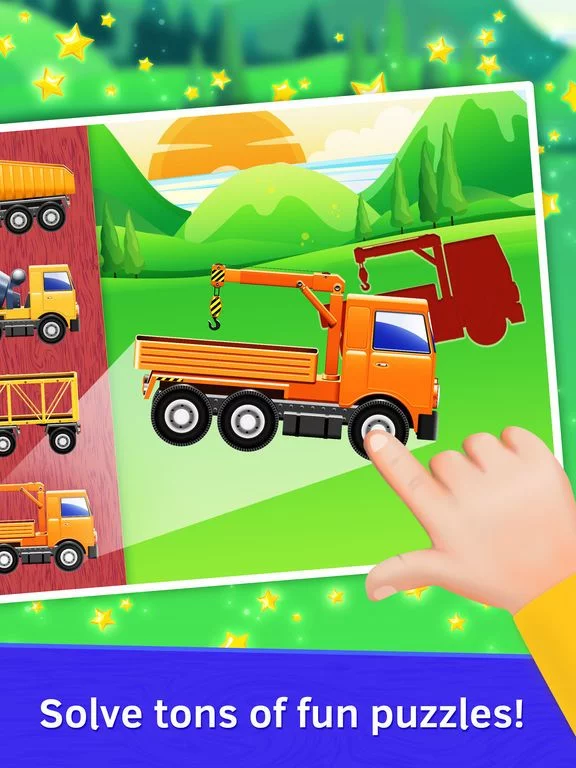 Изображение игры: Truck Puzzles for Toddlers. Baby Wooden Blocks
