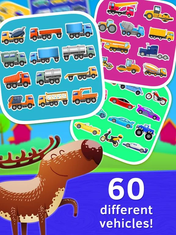 Изображение игры: Truck Puzzles for Toddlers. Baby Wooden Blocks