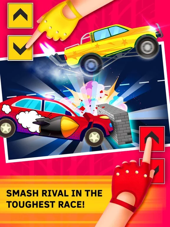 Изображение игры: 2 Player Car Race Games. Demolition derby car