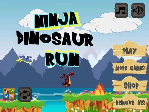 Изображение игры: Ninja Dinosaur Dragon Run Free - Top Fun Easy Arcade Adventure Games for Casual Gamers