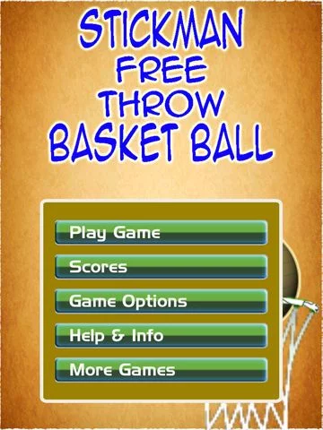 Изображение игры: A Stickman Free Throw Basketball Game