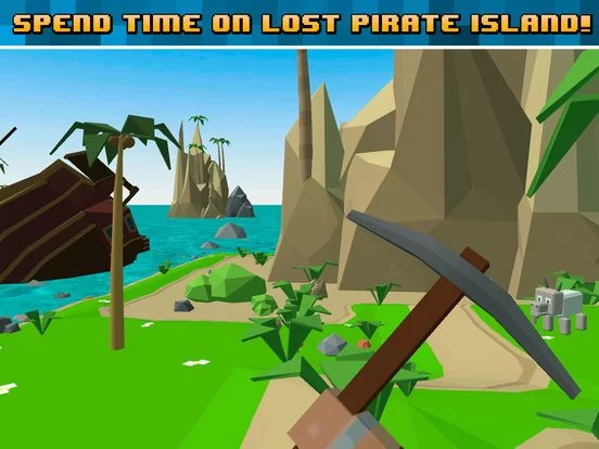 Изображение игры: Pixel Pirate Island Survival Simulator 3D