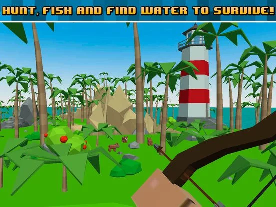 Изображение игры: Pixel Pirate Island Survival Simulator 3D