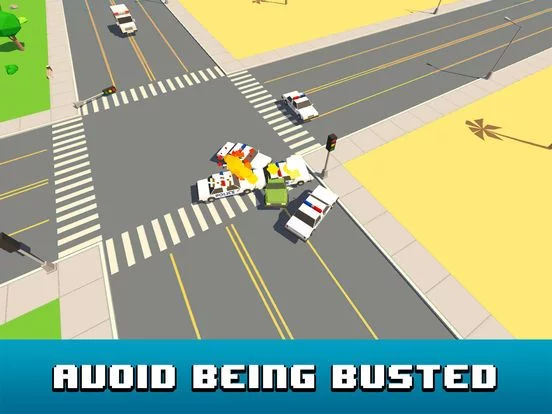Изображение игры: Smashy Car Race 3D: Pixel Cop Chase