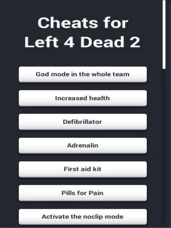 Изображение игры: Cheats for Left for Dead 2