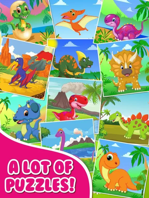 Изображение игры: Dinosaur Jigsaw Puzzle.s Free Toddler.s Kids Games