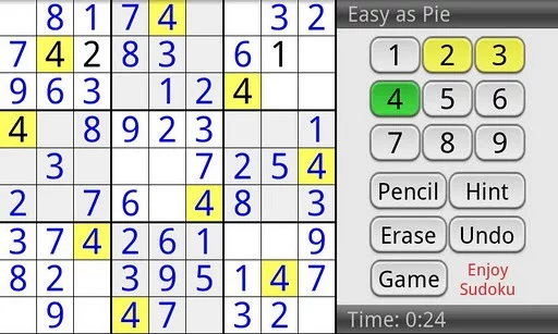 Изображение игры: Enjoy Sudoku