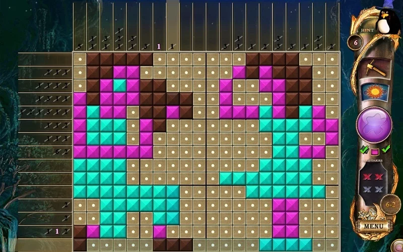 Изображение игры: Fantasy Mosaics 11: Fleeing from Dinosaurs