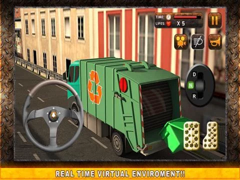 Изображение игры: Dump Garbage Truck Simulator – Drive your real dumping machine & clean up the mess from giant city