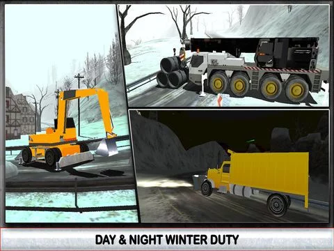 Изображение игры: Snow Truck Driver Simulator 3D – Drive the big crane and clear up ice from frozen road