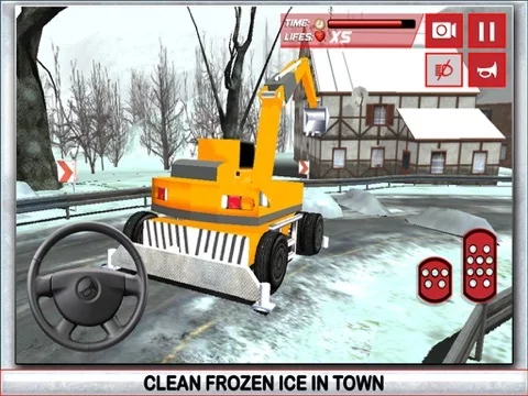 Изображение игры: Snow Truck Driver Simulator 3D – Drive the big crane and clear up ice from frozen road