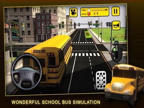 Изображение игры: School Bus Simulator 3D – Drive crazy in city & Take Parking duty challenges for kids fun