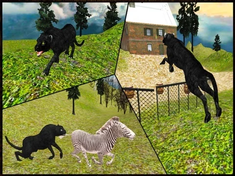 Изображение игры: Wild Black Panther Attack Simulator 3D – Hunt the Zebra, Deer & Other Animal in Wildlife Safari
