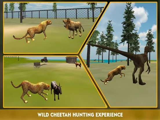 Изображение игры: Wildlife cheetah Attack simulator 3D – Chase the wild animals, hunt them in this safari adventure