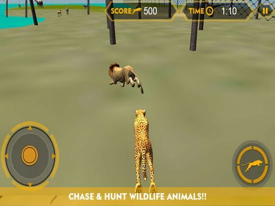 Изображение игры: Wildlife cheetah Attack simulator 3D – Chase the wild animals, hunt them in this safari adventure