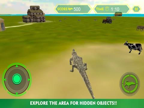 Изображение игры: Crocodile Attack Simulator 3D – steer the wild alligator and hunt down farm animals