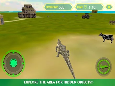 Изображение игры: Crocodile Attack Simulator 3D – steer the wild alligator and hunt down farm animals