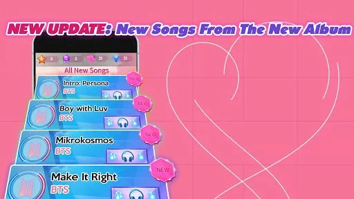 Изображение игры: Piano Tiles BTS 2019 - ARMY Love BTS