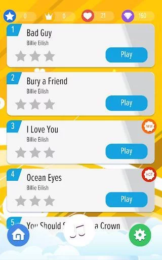 Изображение игры: BILLIE EILISH Piano Tiles
