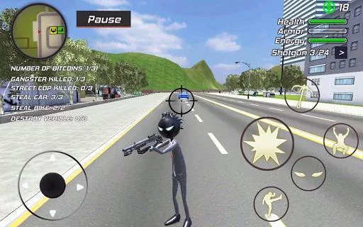 Изображение игры: Amazing Crime Strange Stickman Rope Vice Vegas