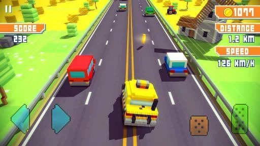 Изображение игры: Blocky Highway: Traffic Racing