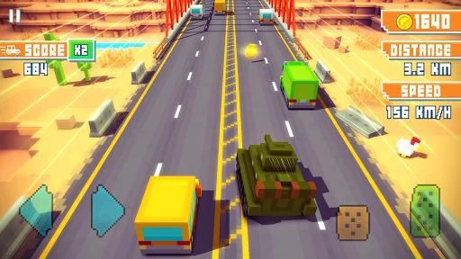 Изображение игры: Blocky Highway: Traffic Racing