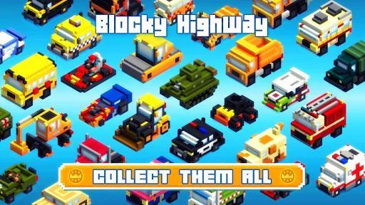 Изображение игры: Blocky Highway: Traffic Racing