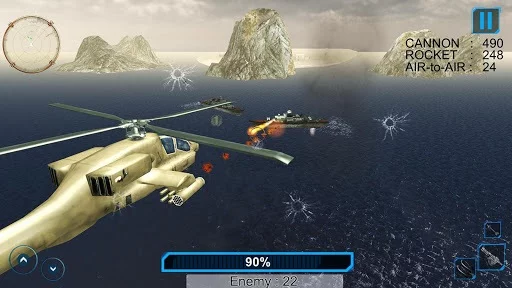 Изображение игры: Helicopter Simulator 3D: Gunship Air Battle FULL