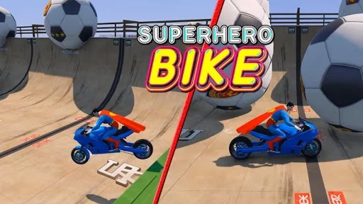 Изображение игры: Superhero Tricky bike race (kids games)